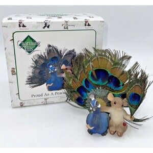 Charming Tails "Proud As A Peacock Of You" Mouse and Bird Fitz and Floyd Figures